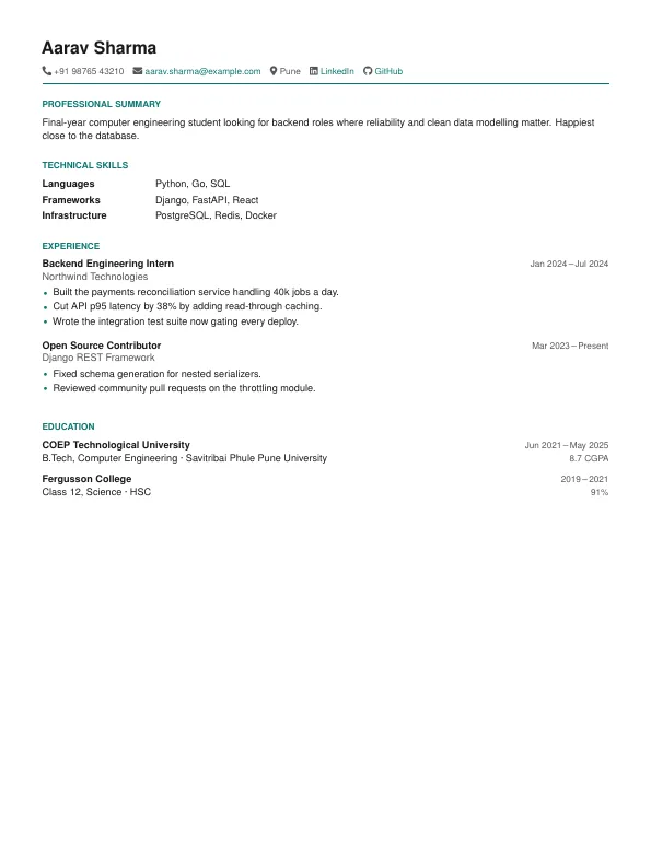 Technical resume template